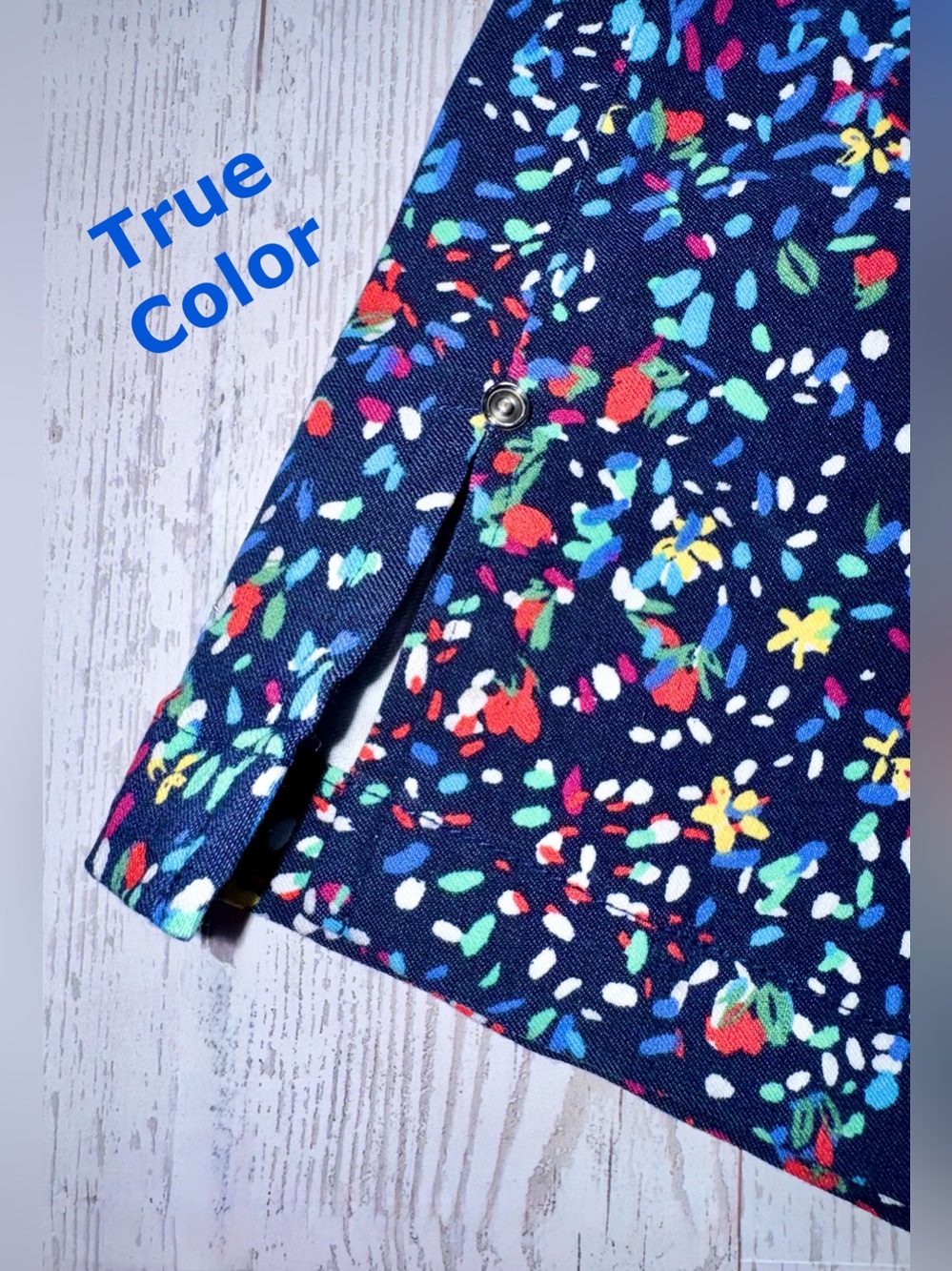 Royal Blue Floral Mini Skort - Size Medium - Picture 3 of 10